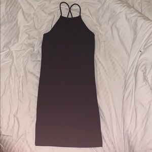 Black bodycon halter dress